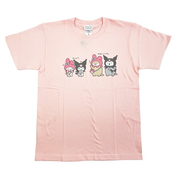 サンリオ マイメロディ＆クロミ × なんでもいきもの Tシャツ(M) ライトピンク アパレル Sanrio 送料込み
