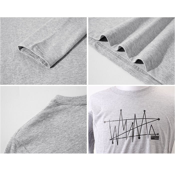 ロングtシャツ 通販 ロンt 長袖tシャツ メンズtシャツ カットソー クルーネック カジュアル 秋物トップス スリムフィット アメカジ風 インナーシャツ プリント入り 丸首カットソー おしゃれ メンズファッション シンプル