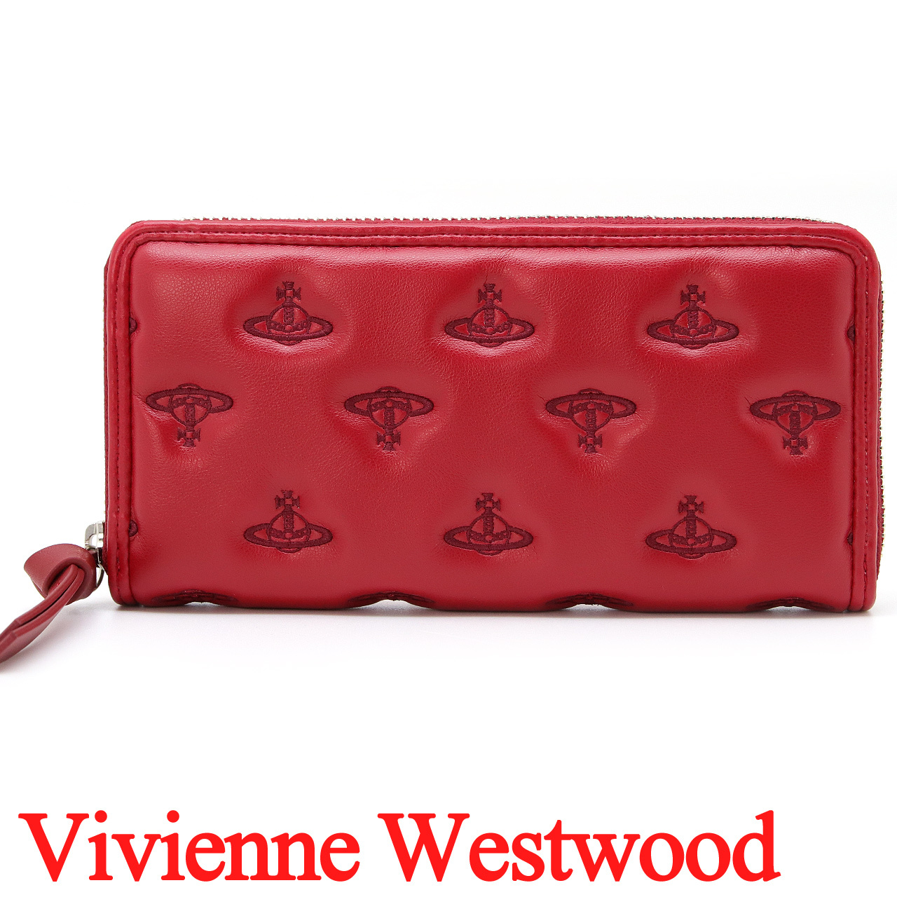 ヴィヴィアンウエストウッド 長財布 レディース メンズ 男女兼用 ラウンドファスナー長財布 Vivienne Westwood ヴィヴィアン マルチオーブ型押し レッド VW4288 (5106005QW-S002K-H201) 【2026年秋冬モデル】 【ラッピング無料 誕生日 お祝い プレゼント ギフト 贈り物】