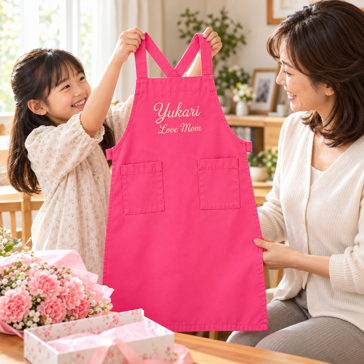 卒業 退職 名入れ ギフト CXX オリジナル刺繍エプロン 男女兼用 フリーサイズ / プレゼント ギフト 退職 記念 誕生日 長寿 祝い 刺繍 制服 ユニフォーム