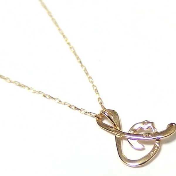 イニシャル ネックレス K18 ゴールド ダイヤモンド 0.01ct 一粒 ダイヤネックレス ペンダント S レディース アクセサリー 18金 18K ジュエリー 天然ダイヤ 華奢 シンプル プレゼント ギフト