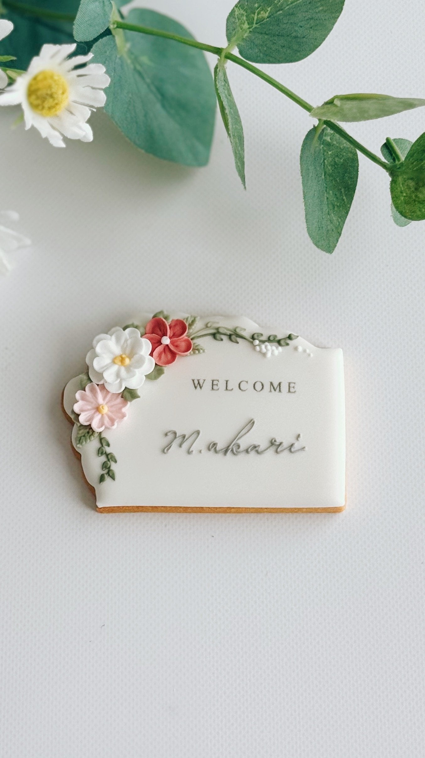 花迎えクッキー（席札・メッセージ） 記念日 結婚祝い ウェディング