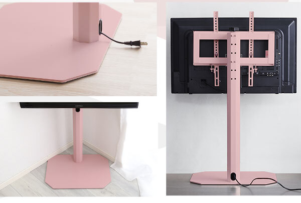 テレビ台 テレビボード 大人かわいいインテリア 八角テレビスタンドロータイプ専用 ハードディスクホルダーセット 【Rosalie -ロザリー-】