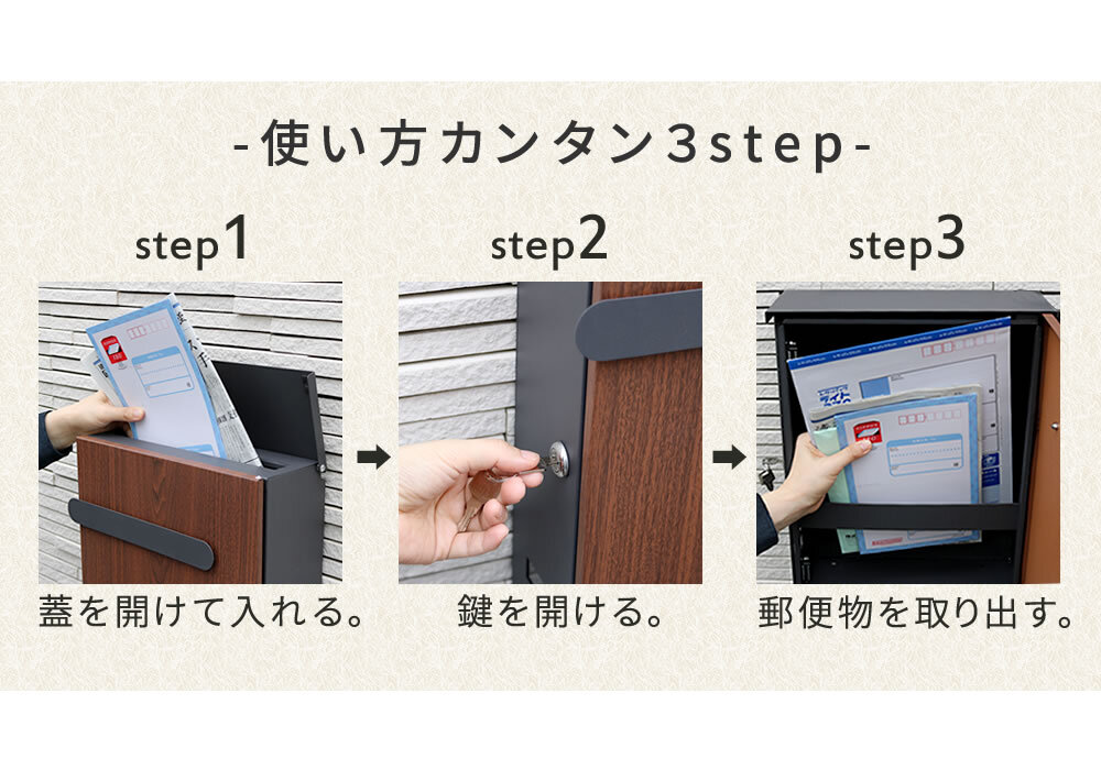 ガーデン エクステリア 木目調壁掛けポスト Bell ベル PST-002 新生活