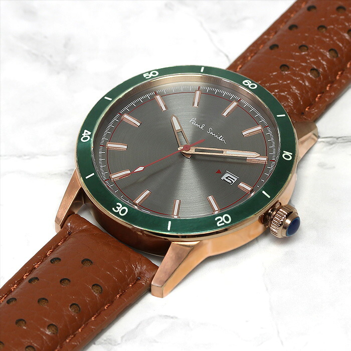 ポールスミス Paul Smith 腕時計 メンズ 革ベルト 43mm レザー クラシック ブランド 人気 ウォッチ ギフト プレゼント グリーン グレー シルバー ブラック ブラウン