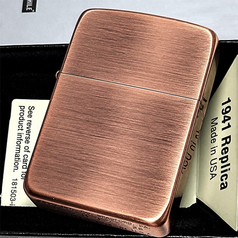 ZIPPO ライター 1941 復刻 レプリカ ジッポライター かっこいい 銅古美 アンティークカッパー シンプル スタンダード 丸角 ギフト おしゃれ メンズ プレゼント
