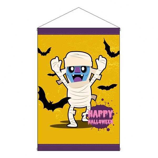 ハロウィン タペストリー HAPPY HALLOWEEN キャラクター 黄色 飾り付け 壁面装飾 パーティーグッズ 装飾 販促 イベント 店舗装飾 おしゃれ かわいい 室内 インテリア