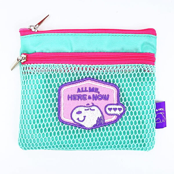 スヌーピー 2ジッパーメッシュポーチ ミント  I LIKEシリーズ SNOOPY