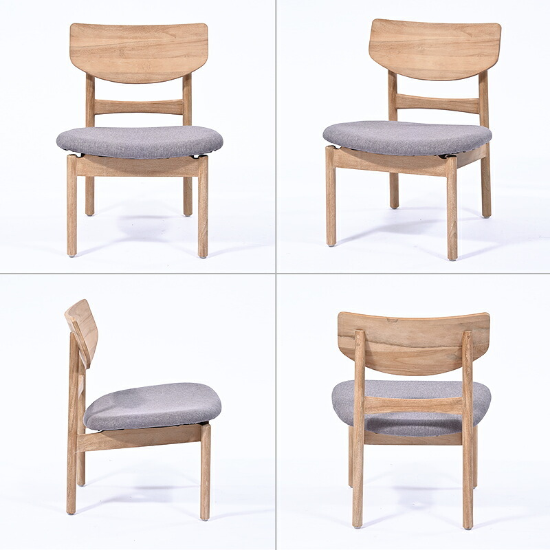 ダイニング家具 ダイニングチェア ロータイプ 木製 1脚 クッション 無垢材 チーク シンプル おしゃれ 北欧 ナチュラル テイスト インテリア 家具 レストラン カフェ