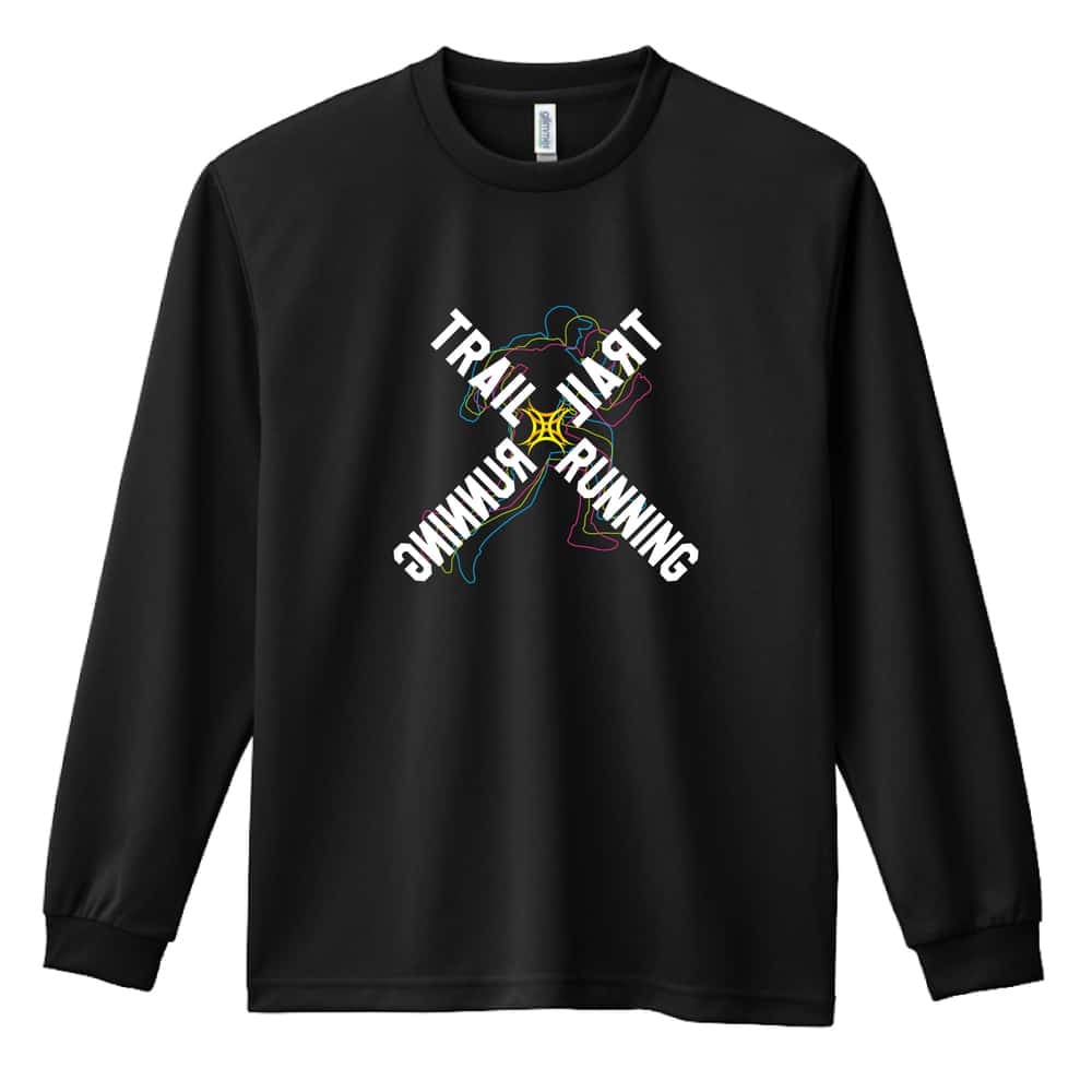 トレイルランニング ロンT 長袖 Tシャツ メンズ 練習着 レディース ジュニア ウェア ドライ おもしろ tシャツ 名入れ おしゃれ キッズ 文字入れ無料 「ネオンスタイルのクロスTRAIL RUN」 アートワークスコウベ 【送料無料】