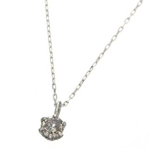 ネックレス レディース K18 ホワイトゴールド ダイヤモンド 0.1ct ペンダント 18金 ダイヤ 一粒 シンプル ジュエリー アクセサリー ギフト プレゼント 贈り物