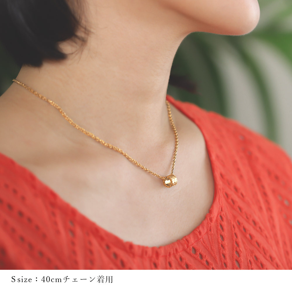 金属アレルギー対応 ネックレス ハワイアンジュエリー 純チタン ゴールドカラー ネックレス 誕生石 カットアウトチューブ Sサイズ チェーン 長さ選べる イオンプレーティング メンズ レディース プレゼント 【品番：CG-TIP402S-RYP】