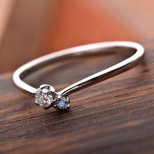 ダイヤモンド リング 指輪 プラチナ Pt950 合計0.06ct アイスブルーダイヤモンド V字モチーフ 11.5号 レディース アクセサリー ジュエリー 鑑別カード付き