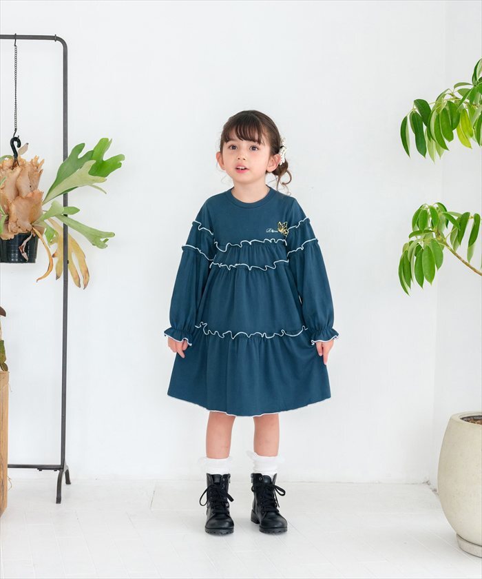 Rora ワンピース 通販 キッズワンピース ティアードワンピース 子どもワンピース お出掛け 通園通学小学生 お出かけデイリー 発表会結婚式 誕生日プレゼント 長袖 春秋冬 可愛いおしゃれ かわいい おしゃれ カジュアル 姉妹お揃い