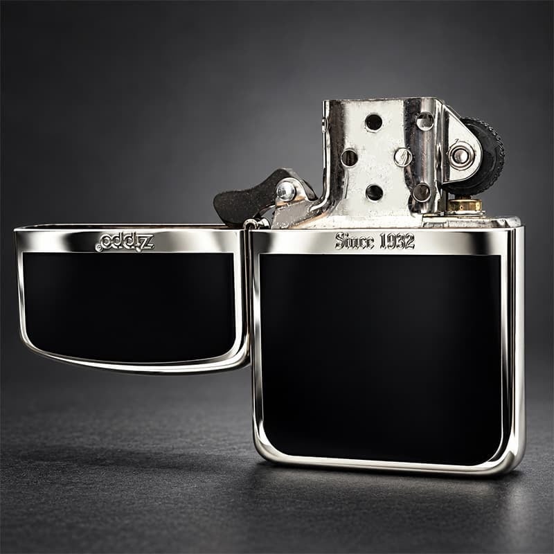 ZIPPO ライター ジッポ 1941 復刻 レプリカ シルバー＆ブラック 黒銀 スタンダード 両面加工 かっこいい おしゃれ シンプル 丸角 メンズ ギフト
