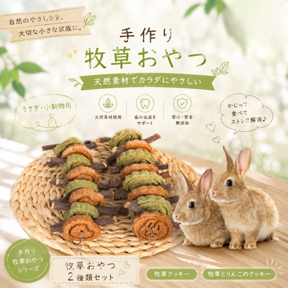 うさぎ かじり木 2個セット 磨きながらおいしくケア かじりおもちゃ 天然素材 牧草 キューブ スティック 歯磨き おもちゃ ケージ 吊り下げ 小動物 うさぎ用品 チンチラ モルモット ハムスター