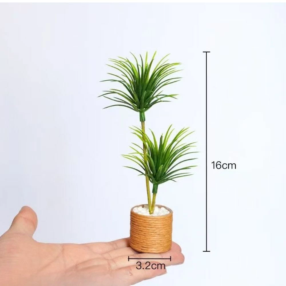 ミニチュア 観葉植物 選べる2点セット フェイクグリーン 鉢植え ドールハウス ジオラマ ミニチュア雑貨 インテリア 撮影小物 デスク 飾り ハンドメイド