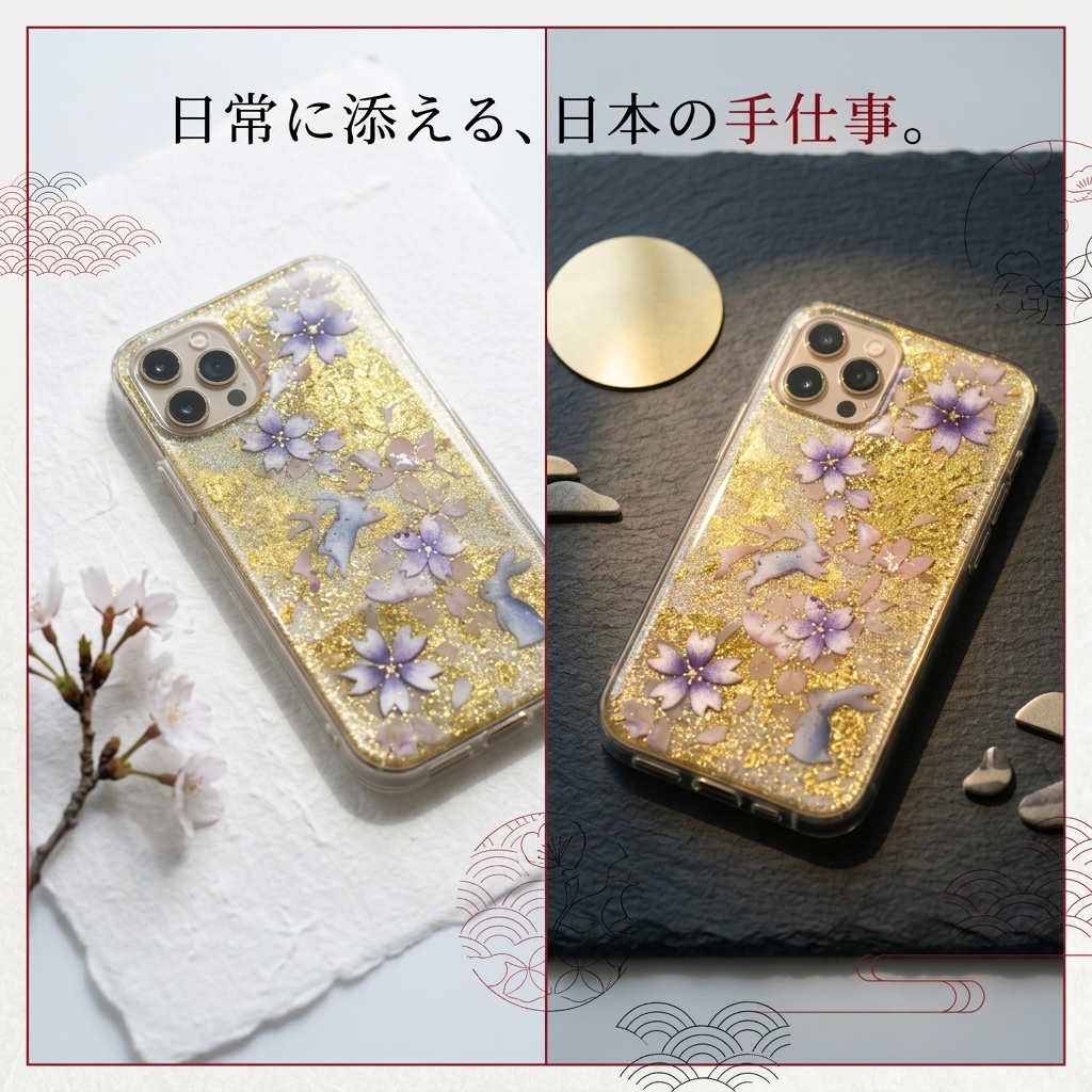 【全機種対応】スマホケース『美』名入れ 送料無料 和柄 和風 桜 職人 伝統工芸 ハンドメイド ハードケース 手帳型 iPhone 17 Xperia AQUOS Android 各機種対応