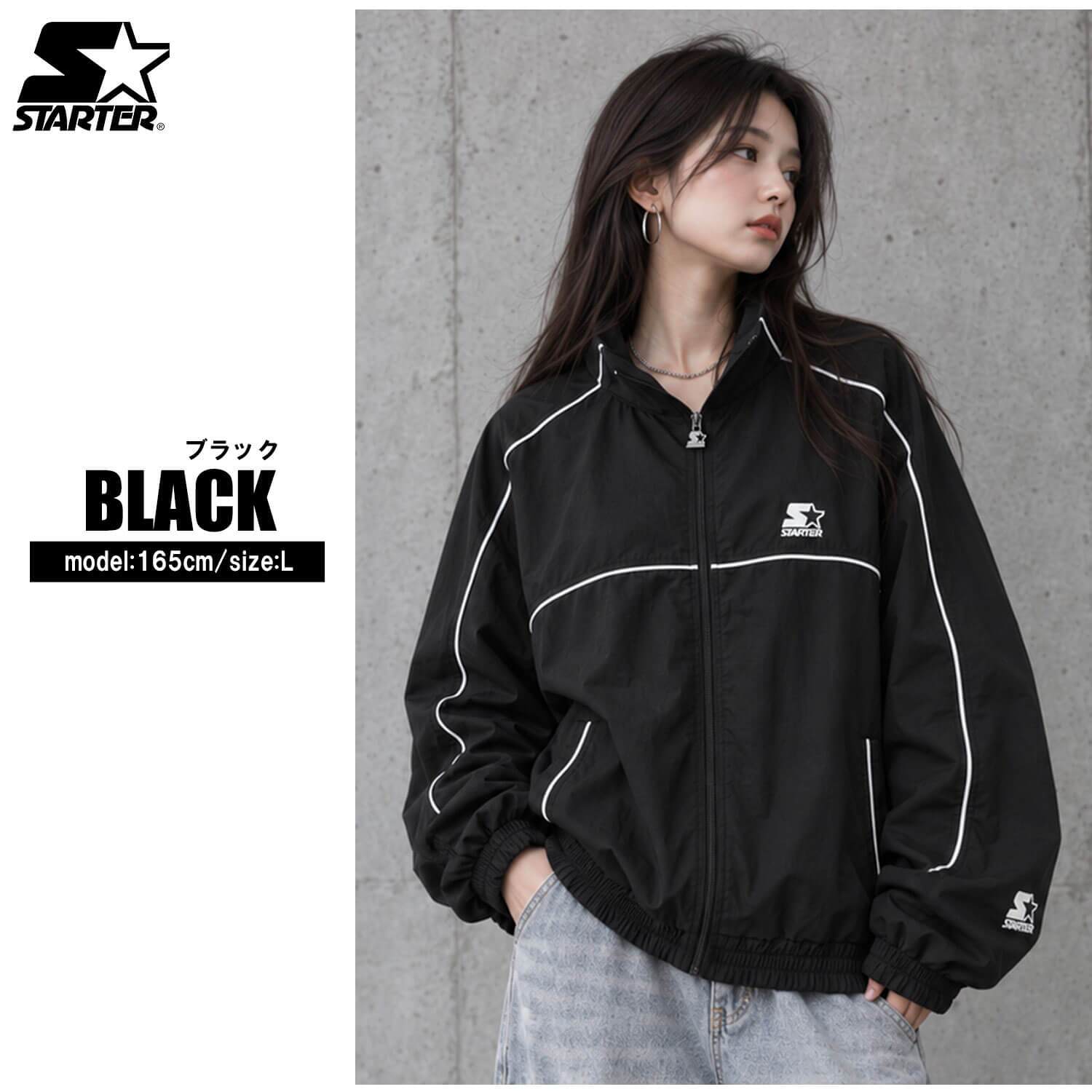STARTER スターター スタンドブルゾン レディース メンズ sbm-6253トラックジャケット ナイロン タスラン メッシュ裏地 パイピング ワッペン ロゴ 刺繍 ジップアップ オーバーサイズ ストリート ヒップホップ ダンス M L XL 2026FW Karlas