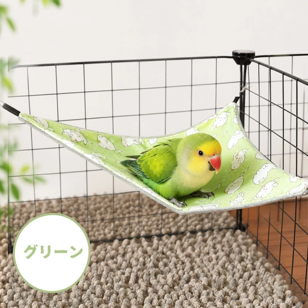 インコ ハンモック 2枚セット 鳥用 三角ハンモック 小鳥 鳥 ベッド 吊り下げ 両面使用 ケージ用 セキセイインコ 文鳥 コザクラインコ オカメインコ S Mサイズ