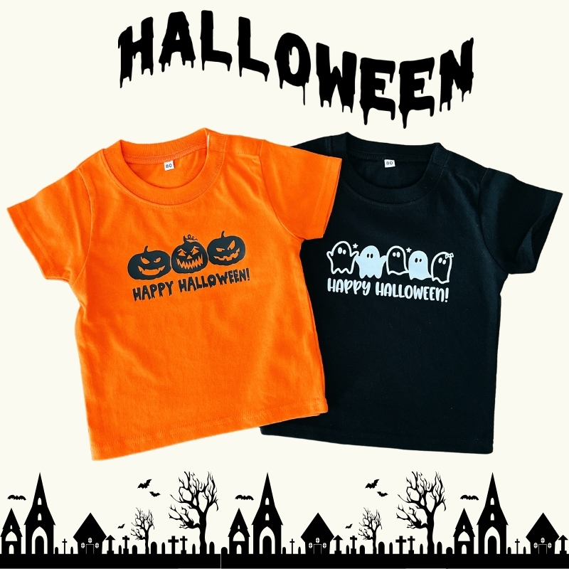＼ ハロウィン ／　半袖Tシャツ 衣装 子供 かぼちゃ お化け 仮装 Tシャツ tシャツ 半袖 T トップス ハロウィーン コスチューム　 コスプレ 幼稚園 保育園 ハロウィン パーティー 出産祝い プレゼント ギフト 