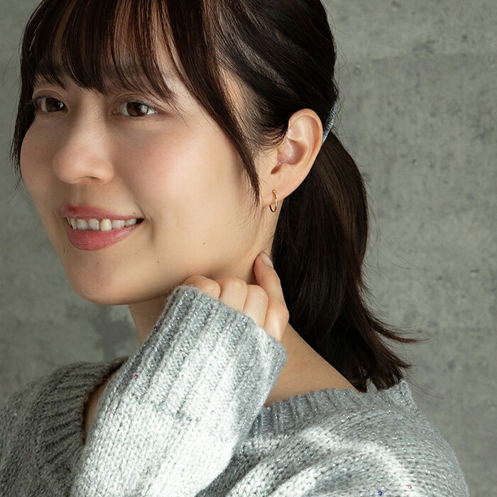 【ジュエリーの町 山梨県甲府製】 K18 フープピアス 18金 片耳 1x13mm 日本製 1個売り プレゼント ギフト メンズ レディース 金属アレルギー対応 品質保証書