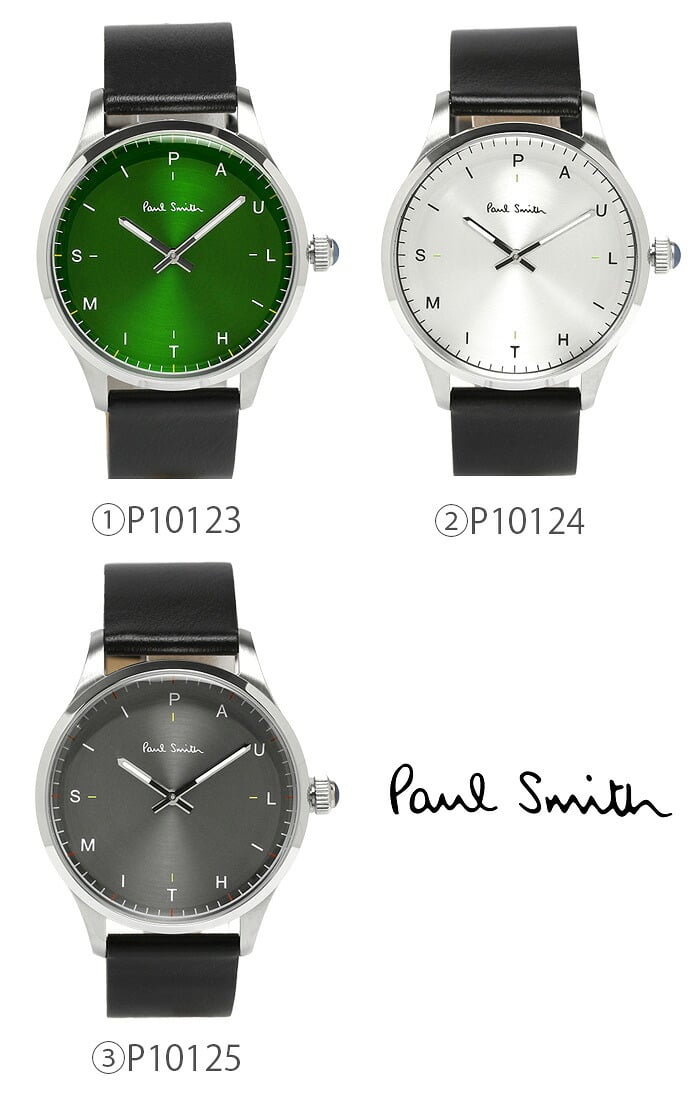 ポールスミス Paul Smith 腕時計 メンズ 革ベルト 41mm レザー クラシック ブランド 人気 ウォッチ ギフト プレゼント テンポ TEMPO グリーン グレー シルバー ブラック