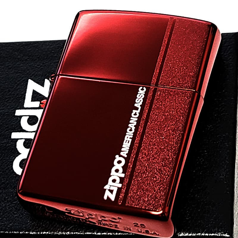 ZIPPO ライター スマートライン イオンレッド おしゃれ ジッポ ロゴ 赤 シンプル かっこいい レディース メンズ プレゼント ギフト