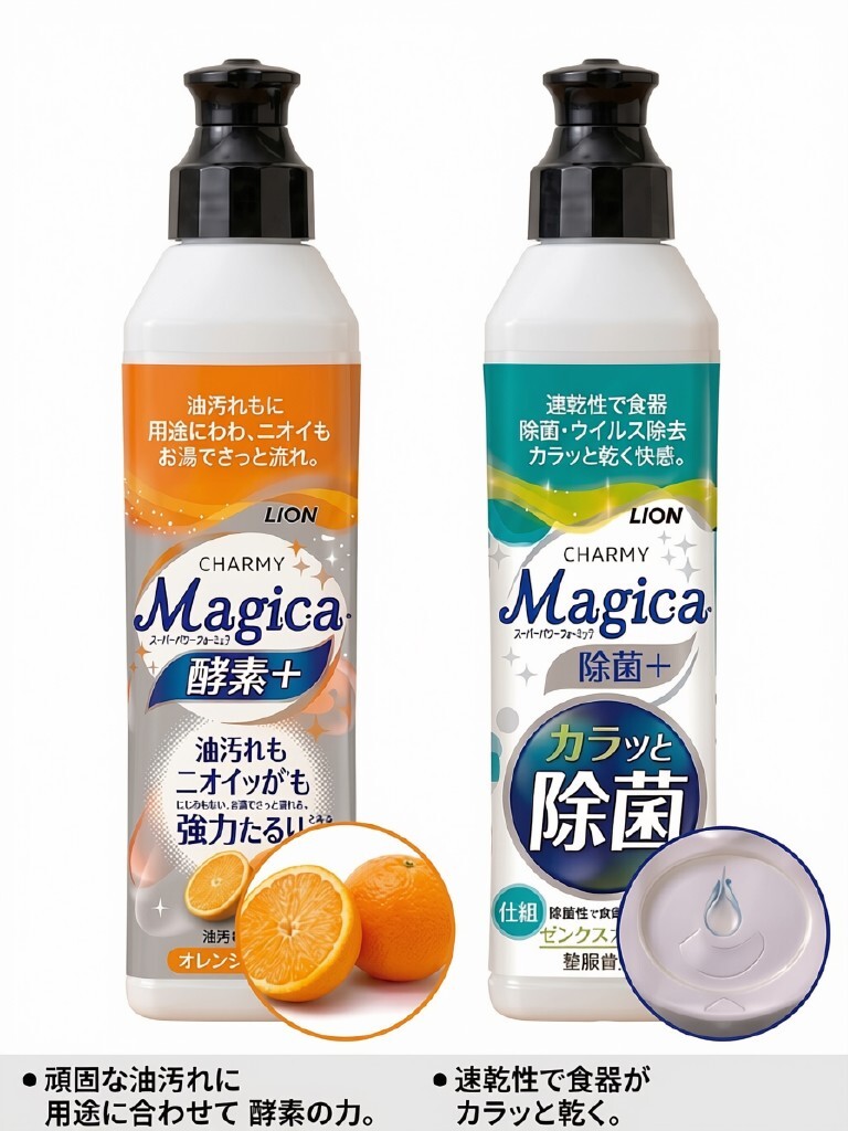 【のし風デザインネコ柄包装済×5箱】「感謝」を伝える万能ギフト ライオン チャーミーマジカ2本＆専用ドアノブ袋セット 心を届ける手書きスペース付き
