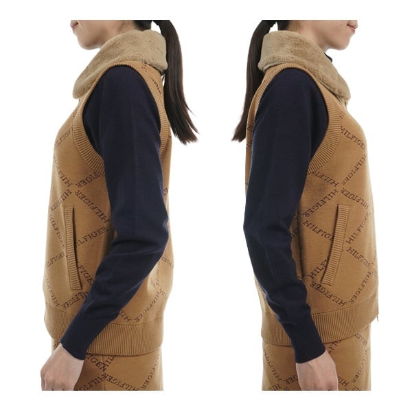 トミーヒルフィガー ゴルフ レディース ベスト モノグラムジャカード ファートリム ニットベスト TOMMY HILFIGER GOLF THLA487 秋冬モデル お誕生日祝い お祝い 記念品 30代 40代 50代 60代 母の日 お母さん 還暦祝い 敬老の日 彼女 人気プレゼント プレゼント