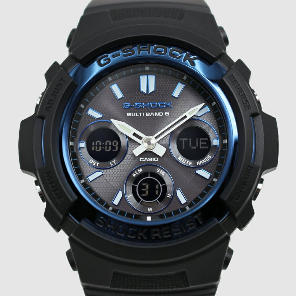 【レビューで延長保証 11年】カシオ CASIO G-SHOCK G-ショック 電波ソーラー AWG-M100A-1A ANALOG-DIGITAL M100 SERIES ブラック ブルー メンズ デジタル 腕時計 ギフト プレゼント【海外正規品】送料無料