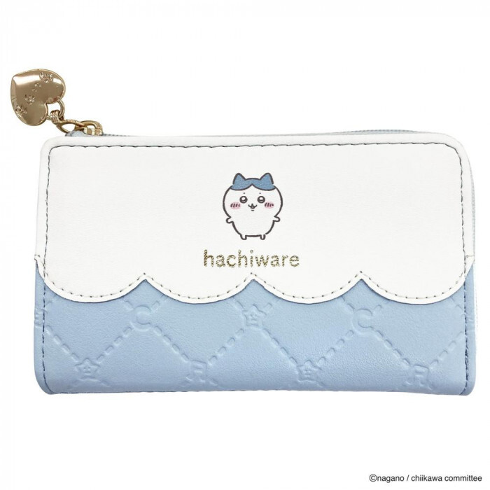 【1月20日入荷分予約受付中】 ちいかわ Lファスナー コインケース キーケース ハチワレ ブルー 財布 小銭入れ キーホルダー モノグラム 型押し レディース メンズ おしゃれ かわいい グッズ キャラクター 小物