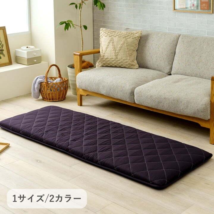 アウトドアマット エスナ 65×180cm 3層構造 ごろ寝マット お昼寝マット 車中泊マット 手洗い 持ち運び ゴムバンド付き ポリエステル ベージュ ブラック レジャーマット キャンプマット 軽量 収納しやすい 防災 車内 寝具 持ち運びマット 寝室