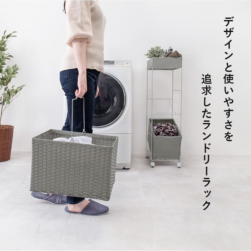 ラック ランドリー 3段 幅28cm カゴ 洗濯かご 4個つき 洗濯機 収納 おしゃれ スリム 縦型 洗濯機収納 ランドリー収納 ホワイト グレー 収納棚 洗濯物 洗面所 脱衣所 新生活