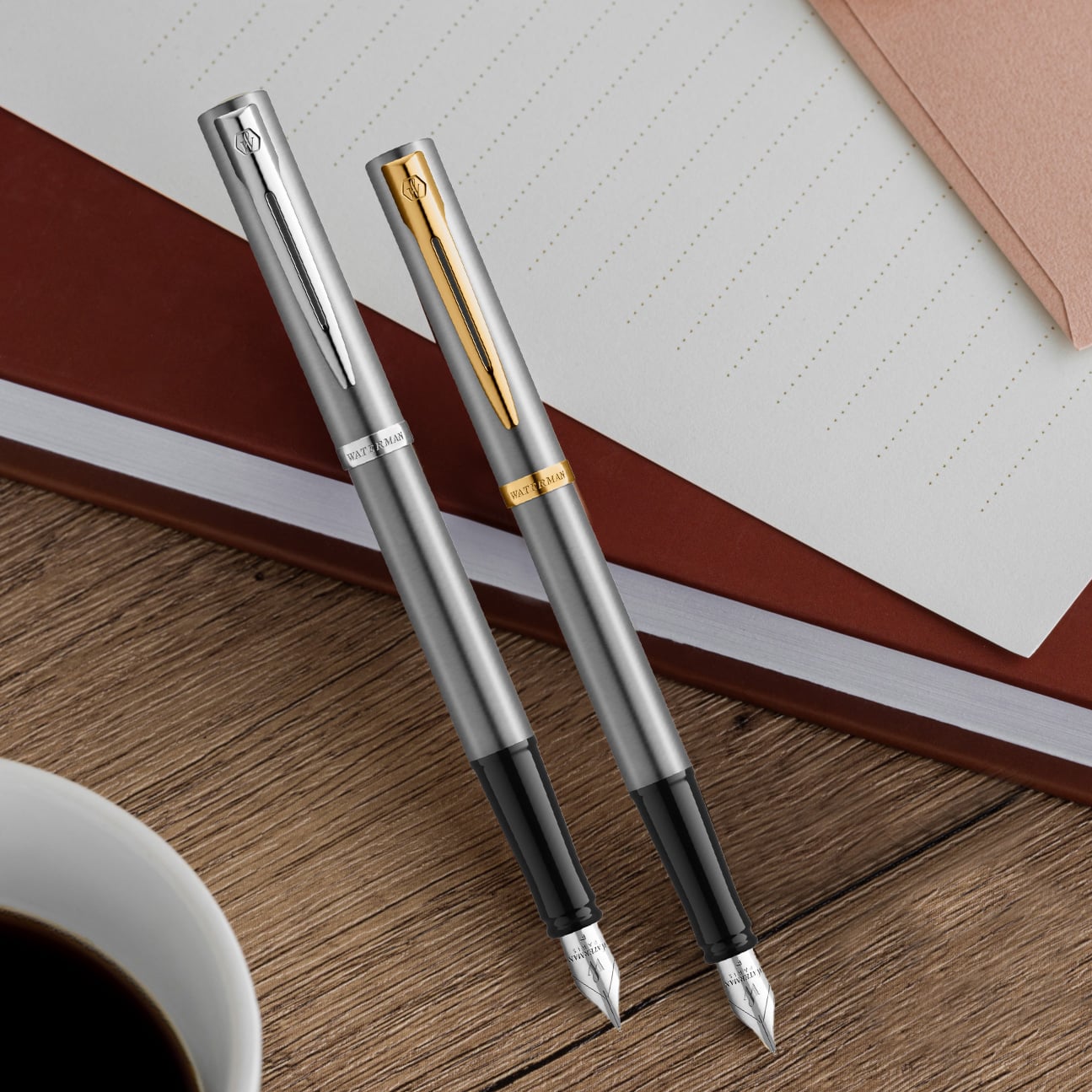 【WATERMAN公式】【名入れ】｜WATERMAN インプレッション ステンレススチールCT / ステンレススチールGT 万年筆(ペン先:F字)｜名入れ無料 ギフトラッピング おすすめ 高級筆記具ブランド オフィス使用 会社用 お祝い プレゼント 記念日 誕生日 社会人 入学 卒業 成人 就職