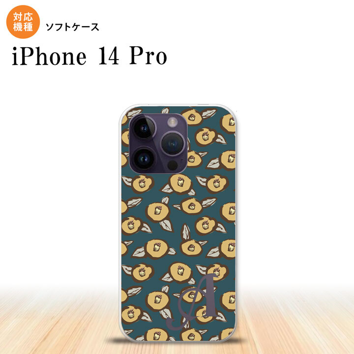 iPhone14 Pro iPhone14 Pro スマホケース 背面ケースソフトケース つばき 紺 +アルファベット 2022年 9月発売 nk-i14p-tp1703i
