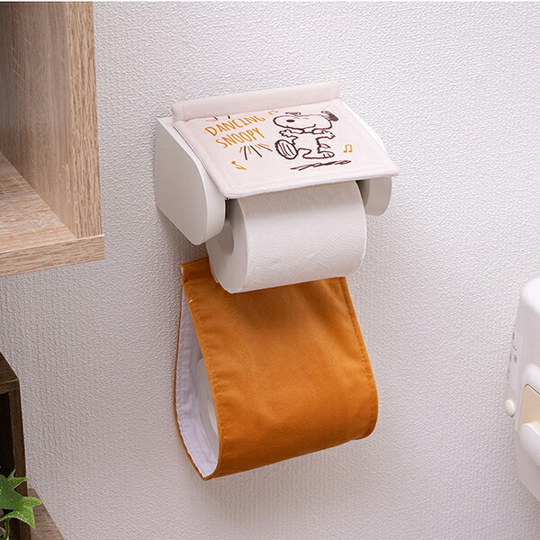 スヌーピー ペーパーホルダーカバー ハッピーダンス ベージュ トイレ用品 SNOOPY