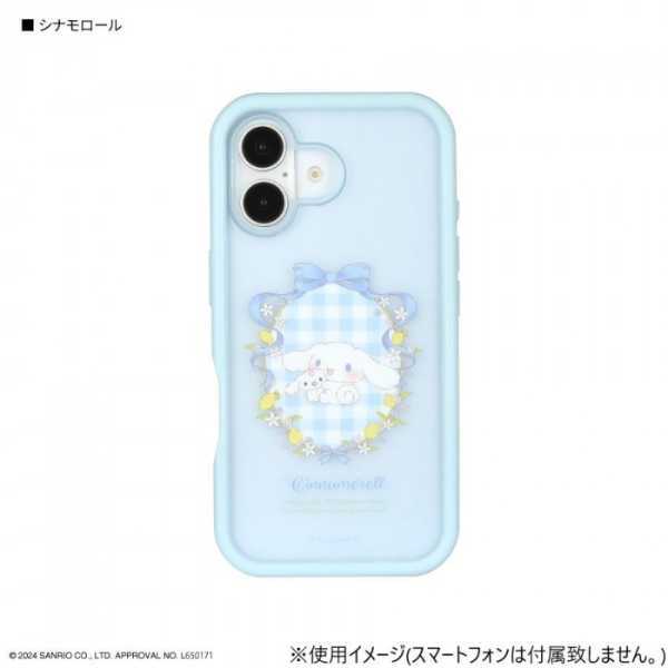 iPhone16 ケース サンリオ シナモロール プランプフレーム ハイブリッド 耐衝撃 スマホケース カバー キャラクター かわいい クリア マット加工 ストラップホール付き サンリオ正規ライセンス品