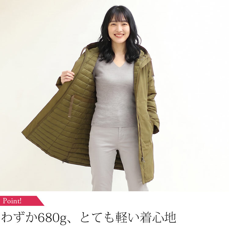 ダウンコート レディース ロング丈 リバーシブル 秋 冬 ブランド ダウン80% フード 弱はっ水 綿 大きいサイズ 軽量 ライト ダウン アウター コート 冬 30代 40代 50代 ミセス ギフト プレゼント 5F (08000193r)
