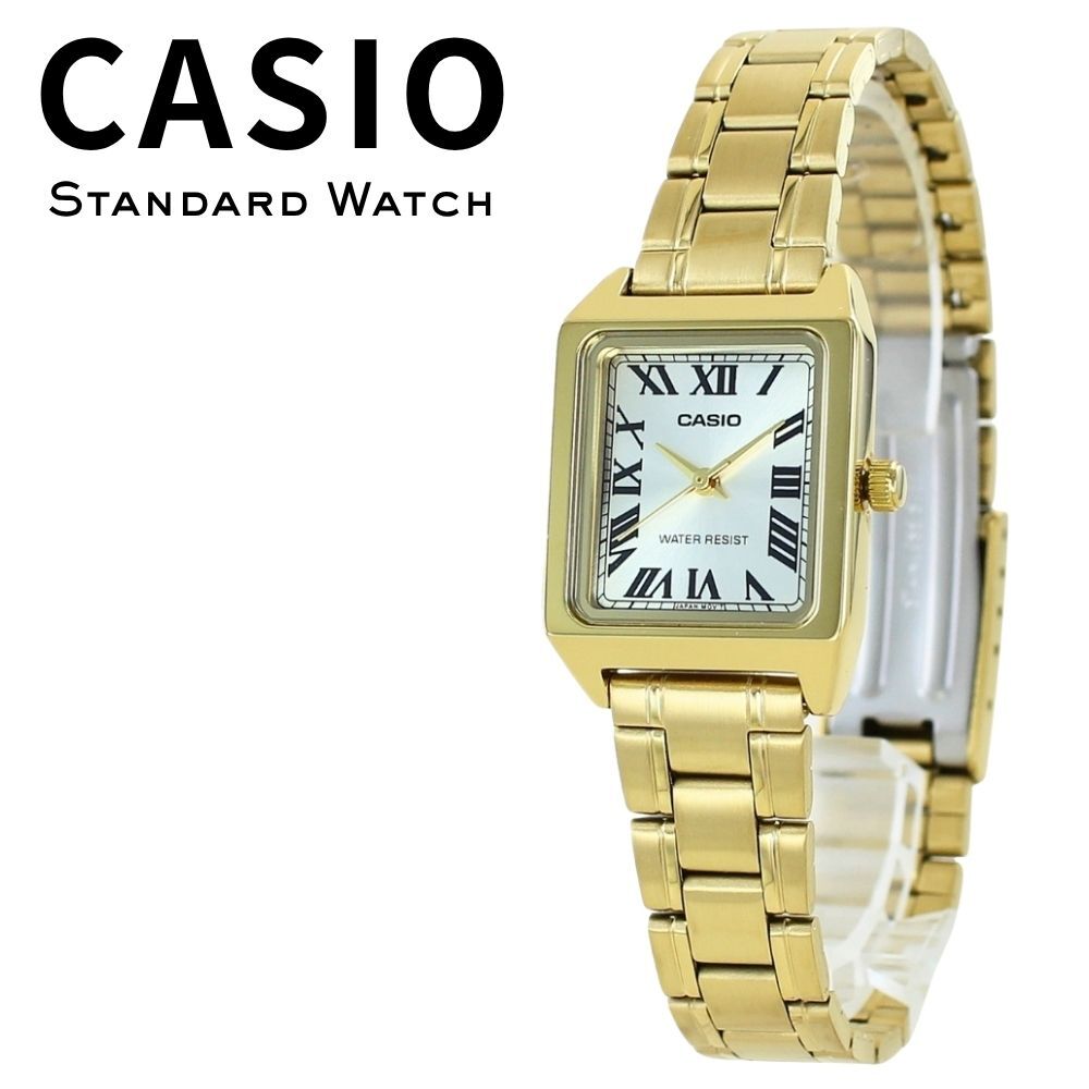 箱なし カシオ 腕時計 レディース CASIO ゴールド ローマ数字 スクエア 長方形 小さめ メタル 海外モデル 逆輸入 シンプル 上品 仕事 通勤 誕生日 プレゼント ギフト 成人 卒業 入学