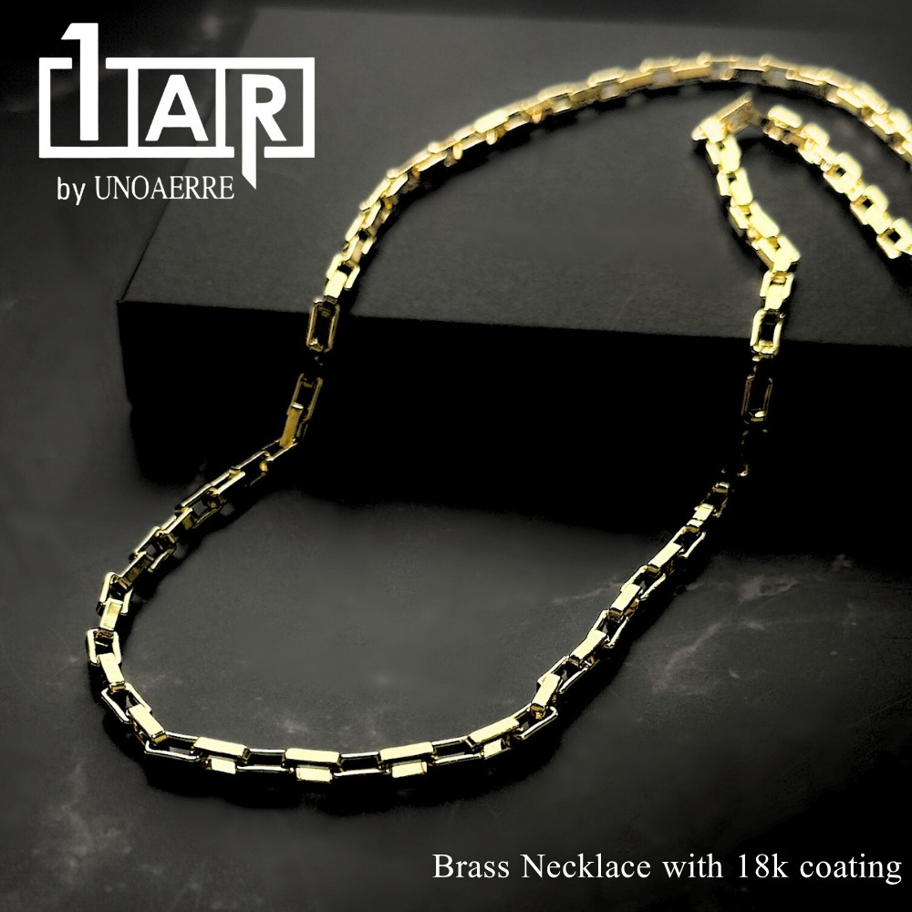 正規品 1AR by UNOAERRE ウノアエレ ショッパー付き チェーンネックレス レディース ユニセックス 喜平 ネックレス イエローゴールド 真鍮 イタリア製 ブランドジュエリー ギフト プレゼント 誕生日 結婚記念日 成人 卒業 入学