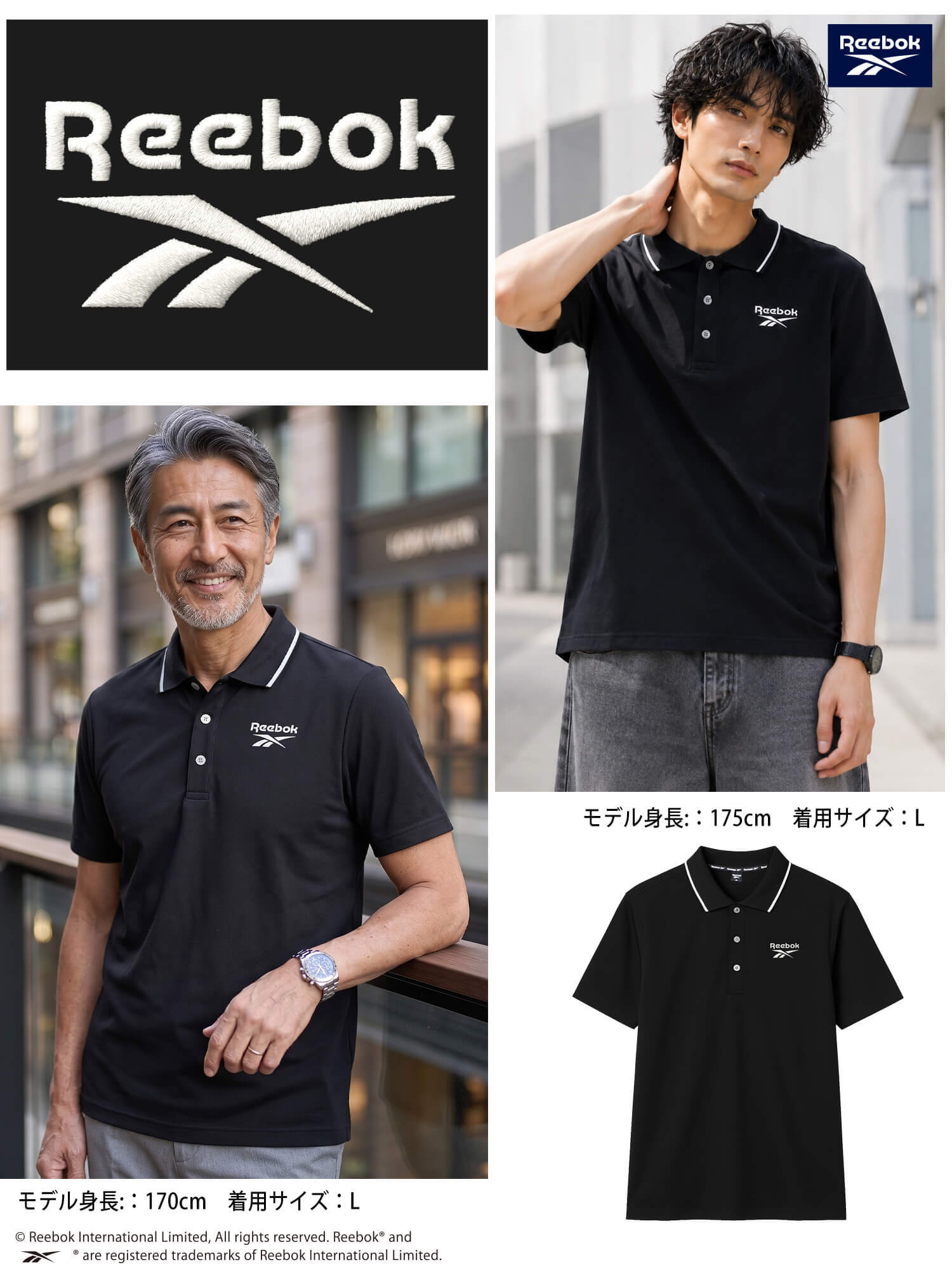  Reebok リーボック ポロシャツ メンズ 半袖 ボタンダウン ドライ 吸汗速乾 襟ライン ワンポイントロゴ ブランド 無地 スポーツ ゴルフウェア オフィスカジュアル 黒 白 Ｍ L LL 3L 大きいサイズ 春 夏 秋 2025ss ユニセックス karlas別注