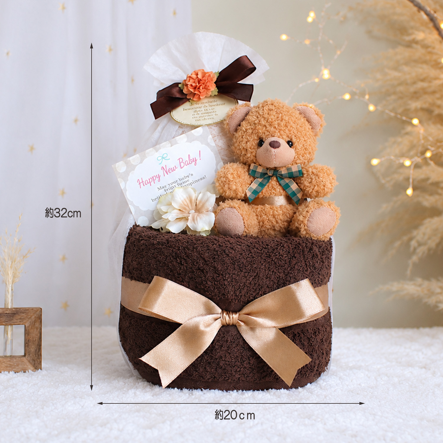 おむつケーキ 出産祝い 今治タオル オーガニック 人気 2段 男の子 女の子 赤ちゃん 誕生日プレゼント ハーフバースデー ベビーシャワー 送料無料 con2502