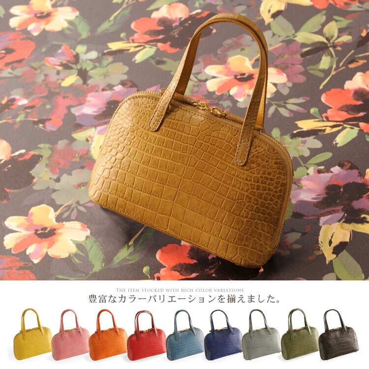 クロコダイル ミニバッグ 財布 2WAY 仕様 マット加工 センター取り レディース ショルダーバッグ 小さめ 軽量 クロコダイル財布 鰐革鞄 本革 本皮 ワニ革 母 女性 ギフト プレゼント 4FA (06000640r)