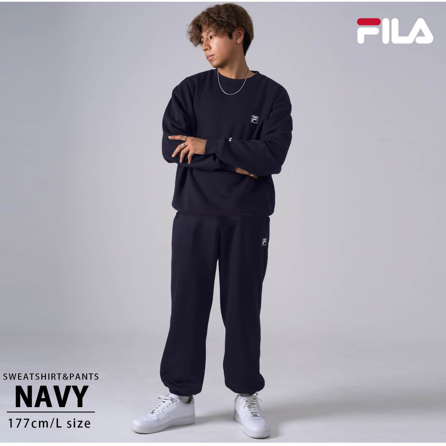  FILA フィラ メンズ レディース スウェット上下 裏毛 裏起毛 ブランド ワンポイントロゴ 刺繍 上下セット セットアップ ルームウェア 部屋着 トレーナー パンツ 大きいサイズ ユニセックス パジャマ 無地 ペアルック L LL 3L 4L 2026fw karlas別注
