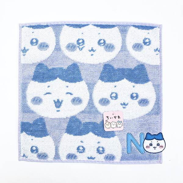 ちいかわ ハチワレ イニシャル タオルハンカチ(N)