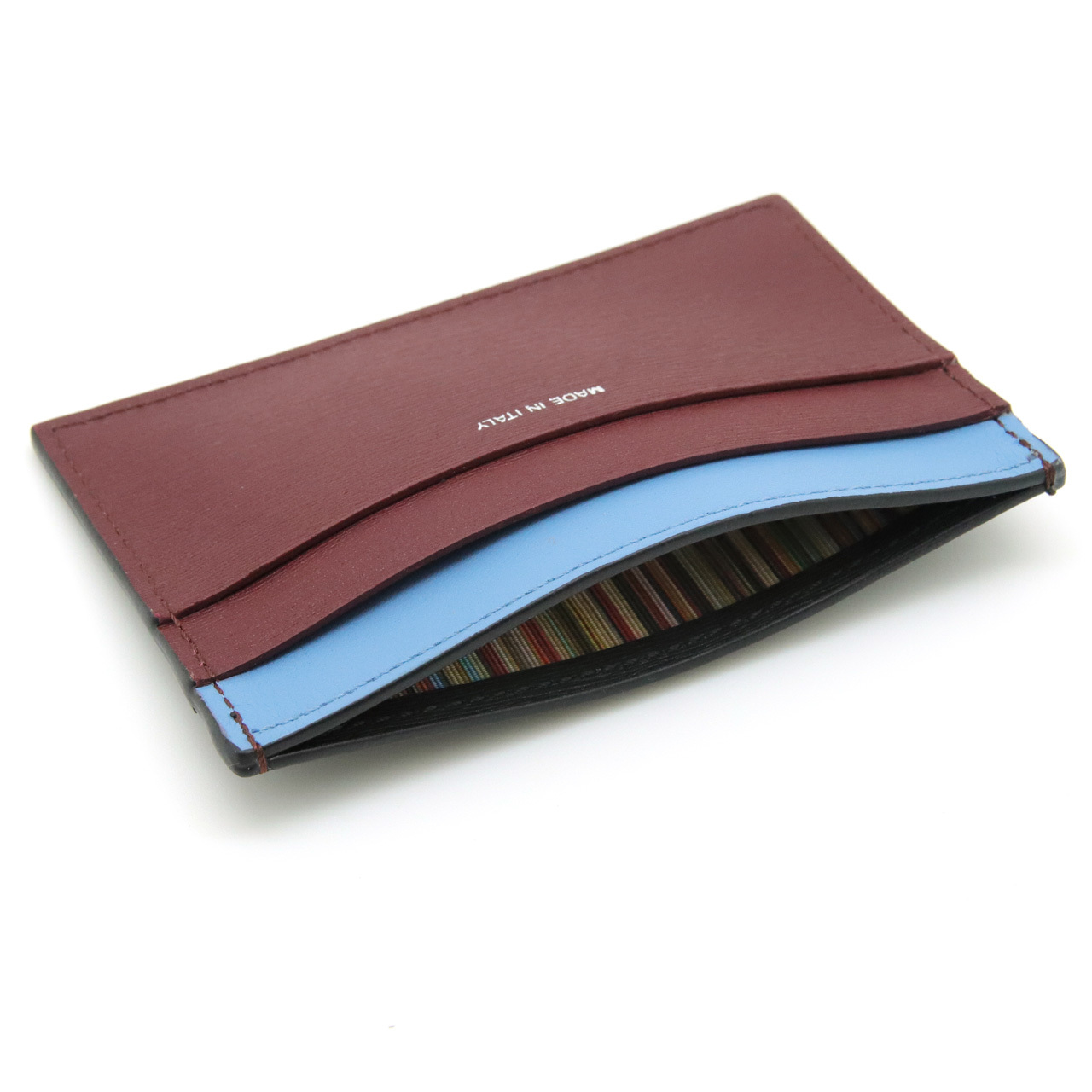 ポールスミス カードケース Paul Smith 名刺入れ カード入れ パスケース メンズ レザー ブラック ボルドー スカイブルー マルチカラー M1A-4768-WSTRGS 79 【ラッピング無料 誕生日 お祝い プレゼント ギフト 贈り物】 送料無料