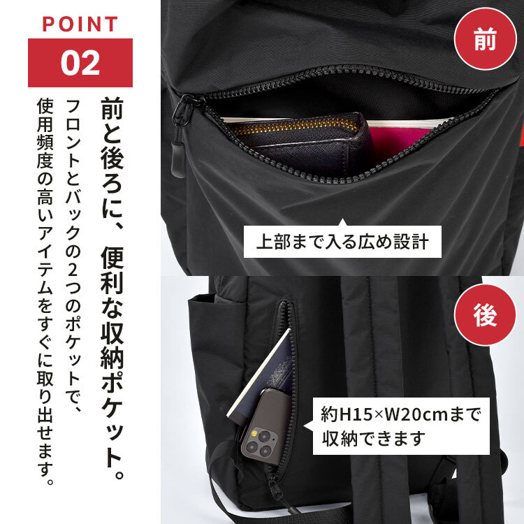 マンハッタンポーテージ リュック Manhattan Portage メンズ レディース 大容量 17L A4 PC 収納 13インチ 撥水 ナイロンタッサー 小さめ 軽量 黒 ブラック リュックサック ナイロンリュック バックパック デイパック ビジネスリュック 通勤 通学 旅行 男女兼用 MP2286BPTS
