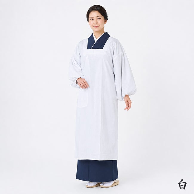 割烹着 日本製 カラー かわいい おしゃれ PO-111 無地 シンプル かっぽう着 日清紡 三ツ桃カラーブロード使用 エプロン スモック 和服 着物 きもの 水屋 礼装 保育士 母の日 白黒ピンク