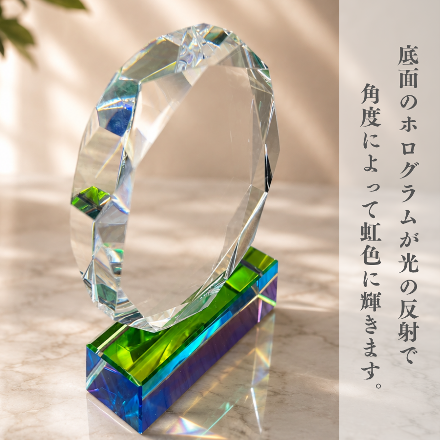 【ロゴOK】【名入れギフト】丸型 楕円 アーチ 加工 トロフィー クリスタルトロフィー クリスタル ガラス 名入れ ギフト ハートミー heart me レベル50 tiktok イベント 記念品 叙勲記念 社内表彰 勤続表彰 サプライズ プレゼント 贈呈品 OR-16